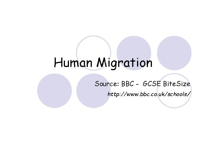 Human Migration Source: BBC - GCSE Bite. Size http: //www. bbc. co. uk/schools/ 