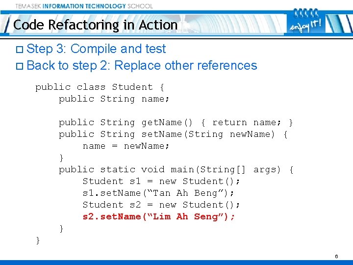 Software Engineering Refactoring CIT 2 C 06 Software