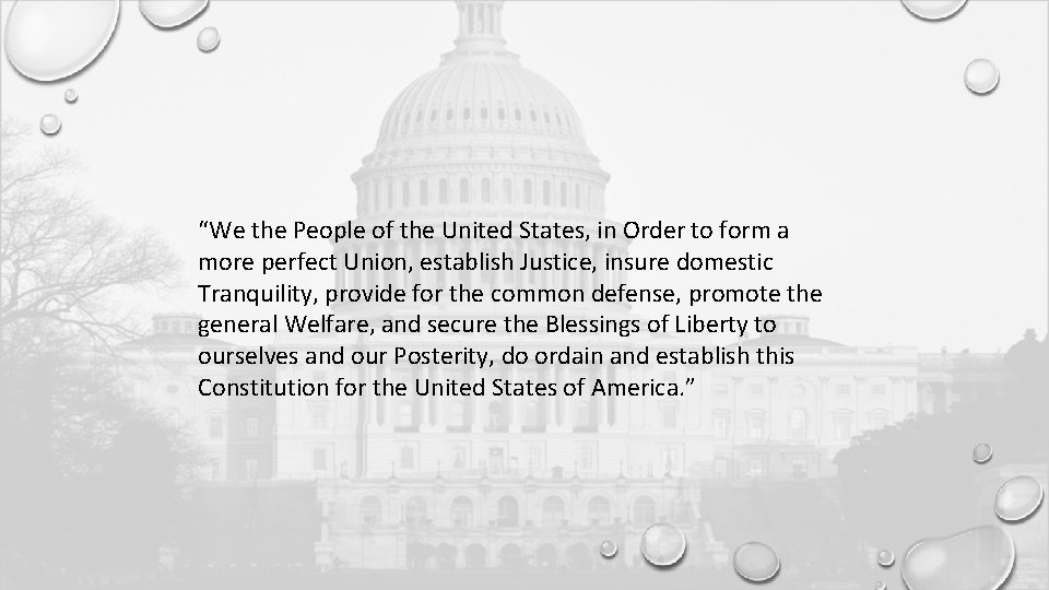 “We the People of the United States, in Order to form a more perfect