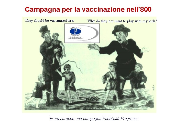Campagna per la vaccinazione nell’ 800 They should be vaccinated first Why do they