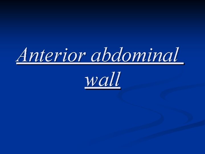 Anterior abdominal wall 