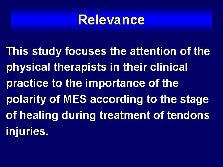 Relevance This study focuses the attention of the physical therapists in their clinical practice