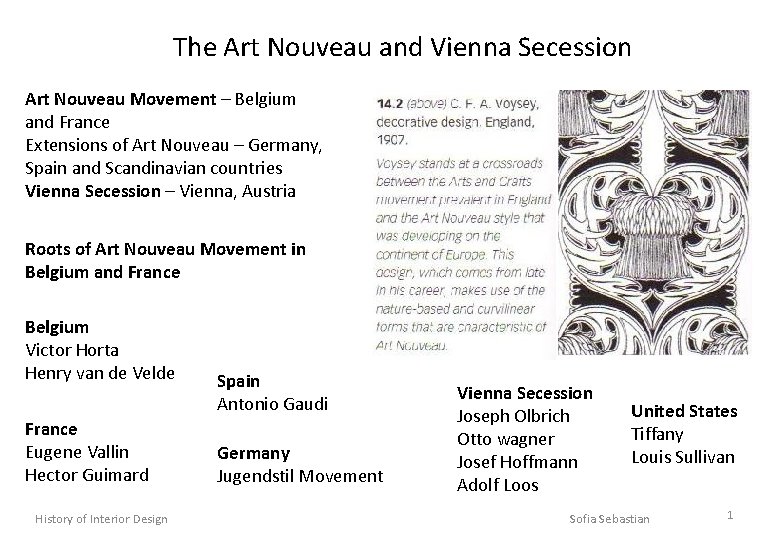 The Art Nouveau and Vienna Secession Art Nouveau Movement – Belgium and France Extensions