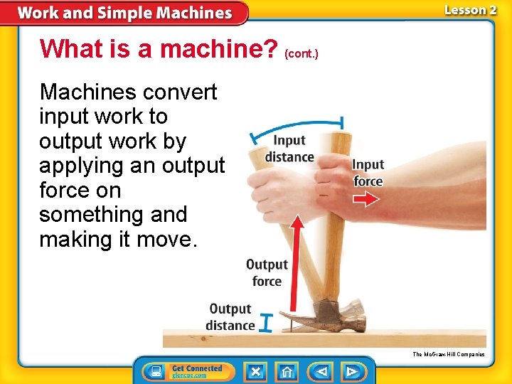 What is a machine? (cont. ) Machines convert input work to output work by