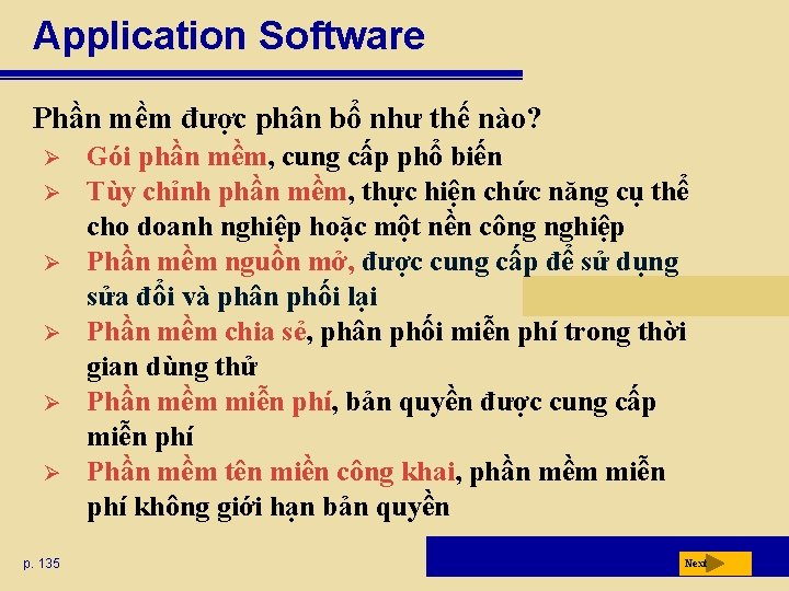 Application Software Phần mềm được phân bổ như thế nào? Ø Ø Ø p.