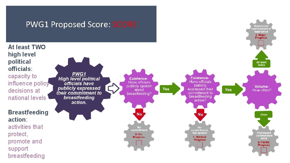 PWG 1 Proposed Score: SCORE At least TWO high level political officials: capacity to