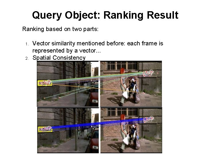 Query Object: Ranking Result Ranking based on two parts: 1. 2. Vector similarity mentioned