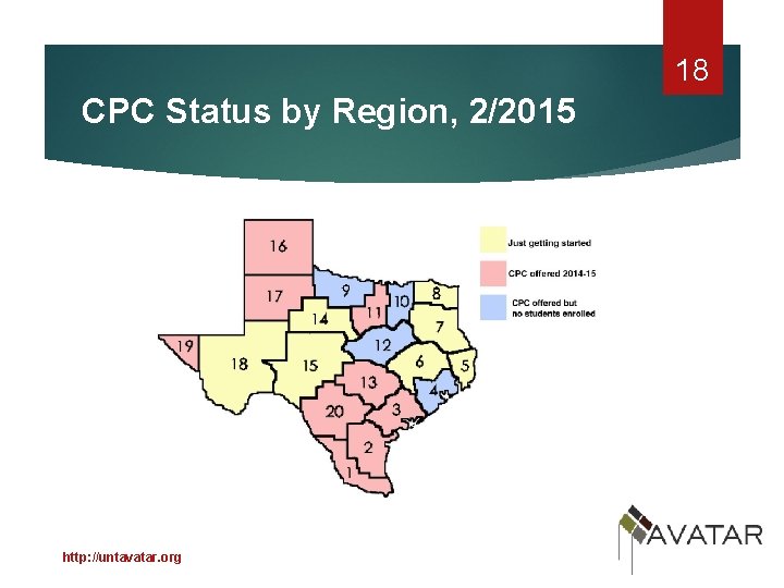 18 CPC Status by Region, 2/2015 http: //untavatar. org 
