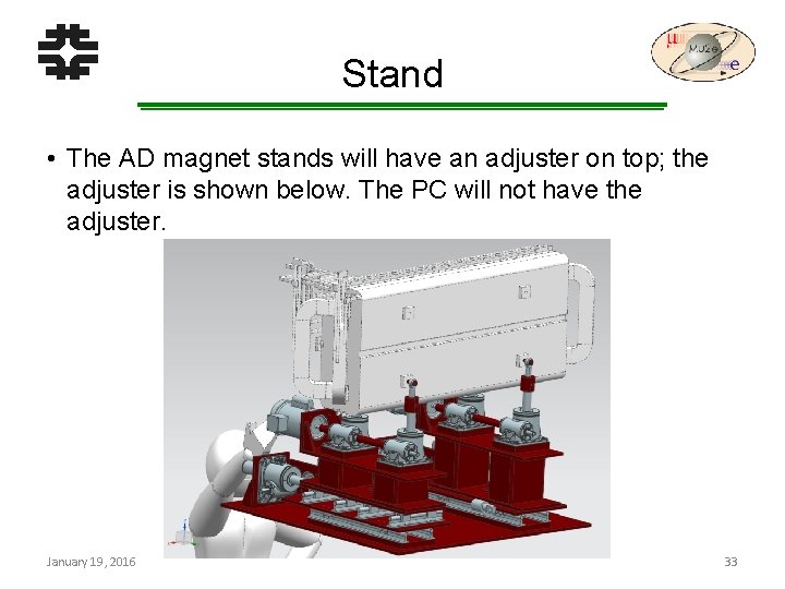 Stand • The AD magnet stands will have an adjuster on top; the adjuster