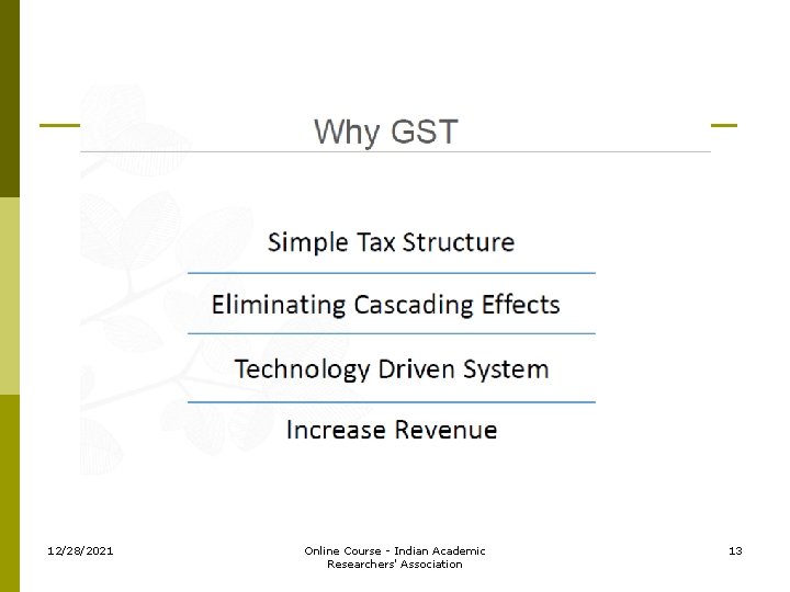 12/28/2021 Online Course - Indian Academic Researchers' Association 13 