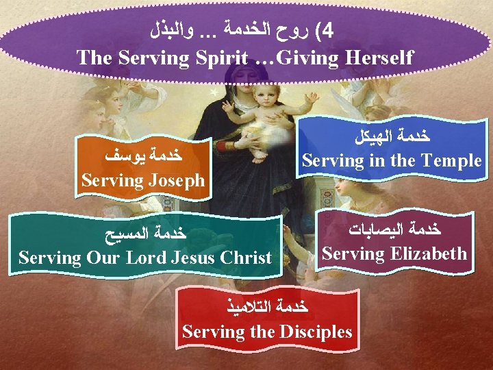  ﻭﺍﻟﺒﺬﻝ. . . ( ﺭﻭﺡ ﺍﻟﺨﺪﻣﺔ 4 The Serving Spirit …Giving Herself ﺧﺪﻣﺔ