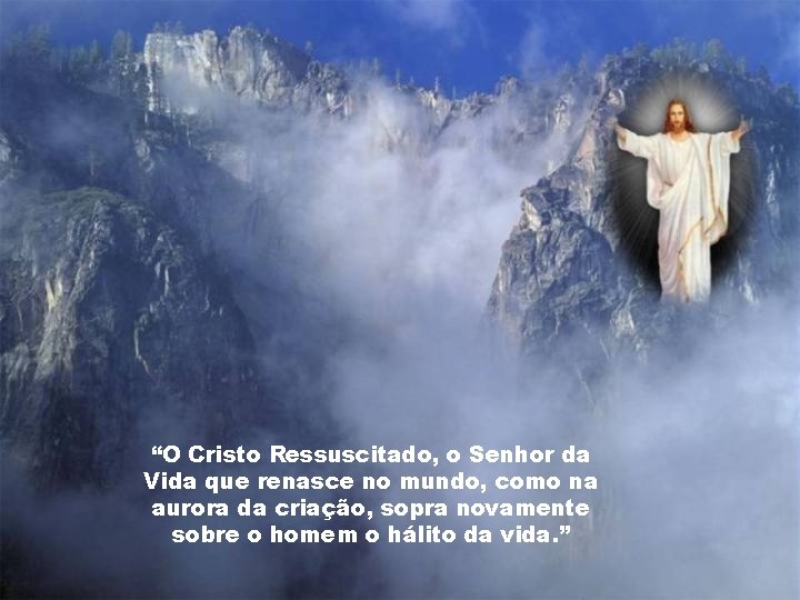“O Cristo Ressuscitado, o Senhor da Vida que renasce no mundo, como na aurora