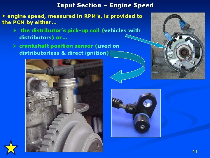 Input Section – Engine Speed • engine speed, measured in RPM’s, is provided to