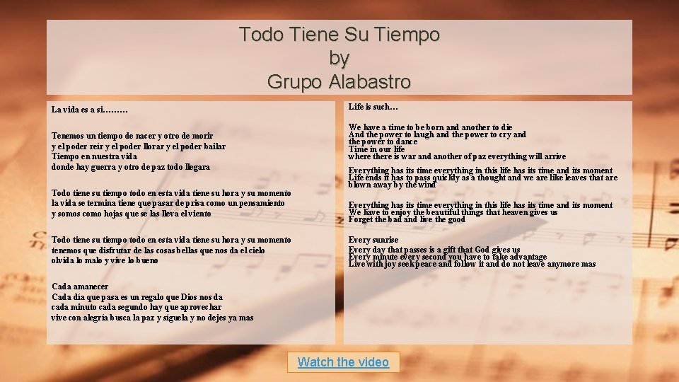 Todo Tiene Su Tiempo by Grupo Alabastro La vida es a si……… Tenemos un