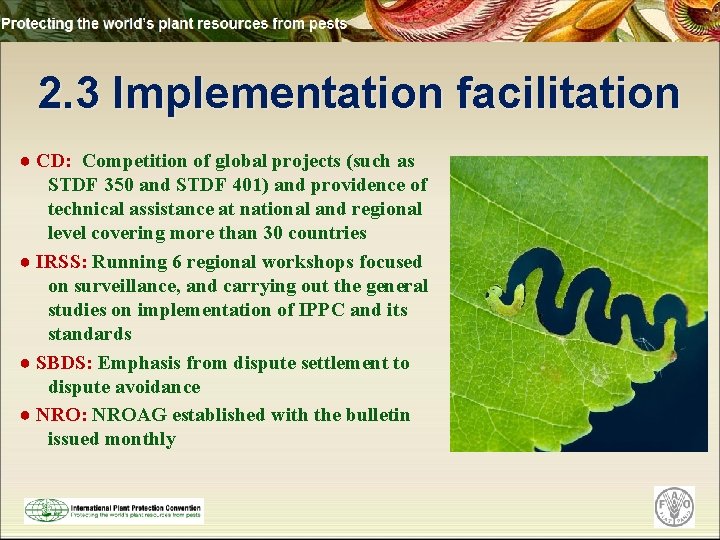 2. 3 Implementation facilitation ● CD: Competition of global projects (such as STDF 350