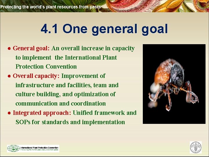 4. 1 One general goal ● General goal: An overall increase in capacity to