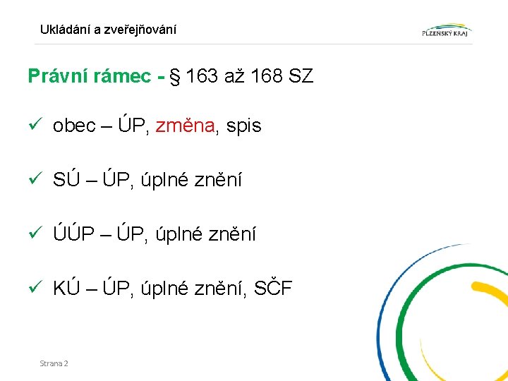 Ukládání a zveřejňování Právní rámec - § 163 až 168 SZ ü obec –