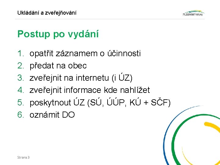 Ukládání a zveřejňování Postup po vydání 1. 2. 3. 4. 5. 6. Strana 3