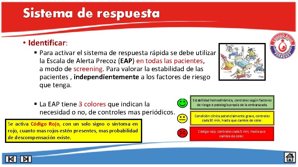 Sistema de respuesta • Identificar: § Para activar el sistema de respuesta rápida se