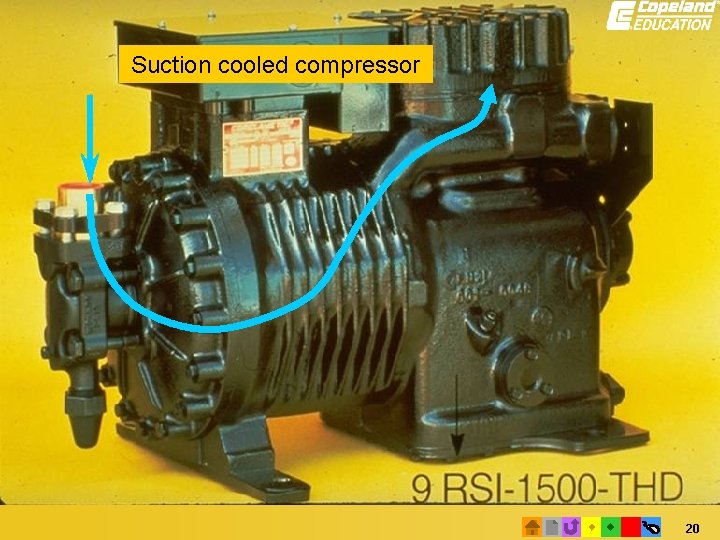 Suction cooled compressor 20 Suction cooled compressor 20