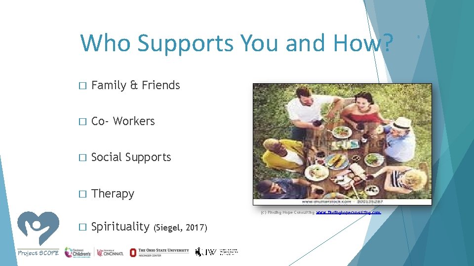 Who Supports You and How? � Family & Friends � Co- Workers � Social