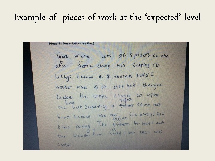 Example of pieces of work at the ‘expected’ level 