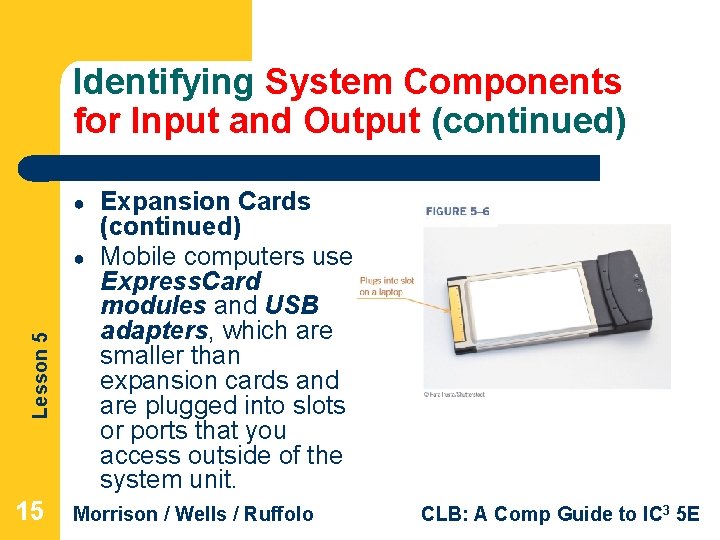 Identifying System Components for Input and Output (continued) ● Lesson 5 ● 15 Expansion