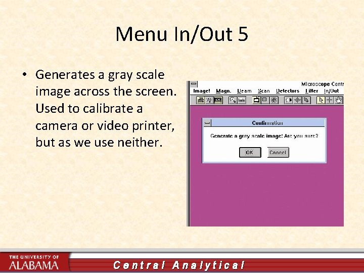 Menu In/Out 5 • Generates a gray scale image across the screen. Used to