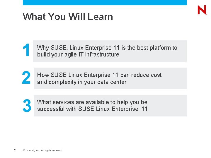 What You Will Learn 4 1 Why SUSE Linux Enterprise 11 is the best