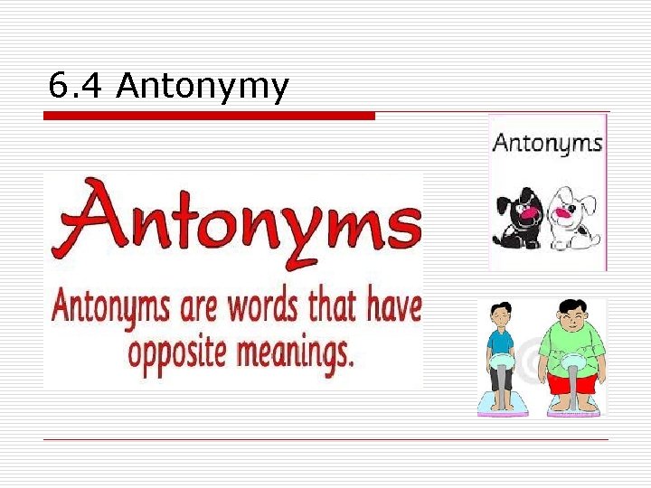 6. 4 Antonymy 