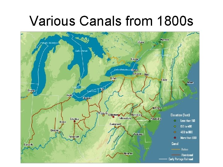 Various Canals from 1800 s 