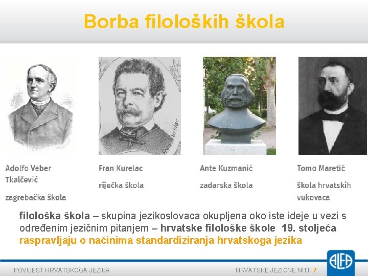 Borba filoloških škola filološka škola – skupina jezikoslovaca okupljena oko iste ideje u vezi