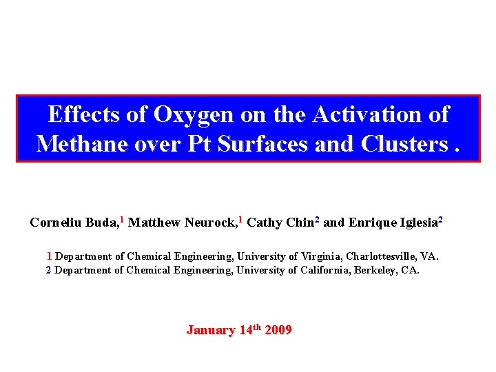 Effects of Oxygen on the Activation of Methane over Pt Surfaces and Clusters. Corneliu
