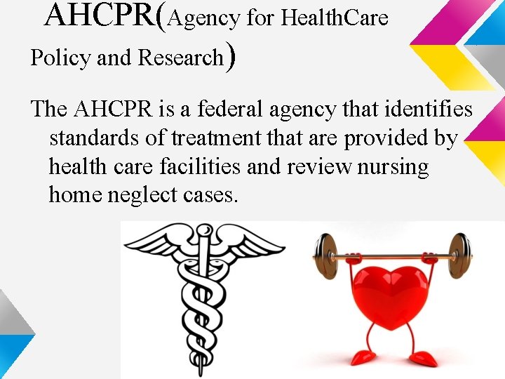 AHCPR(Agency for Health. Care Policy and Research) The AHCPR is a federal agency that AHCPR(Agency for Health. Care Policy and Research) The AHCPR is a federal agency that
