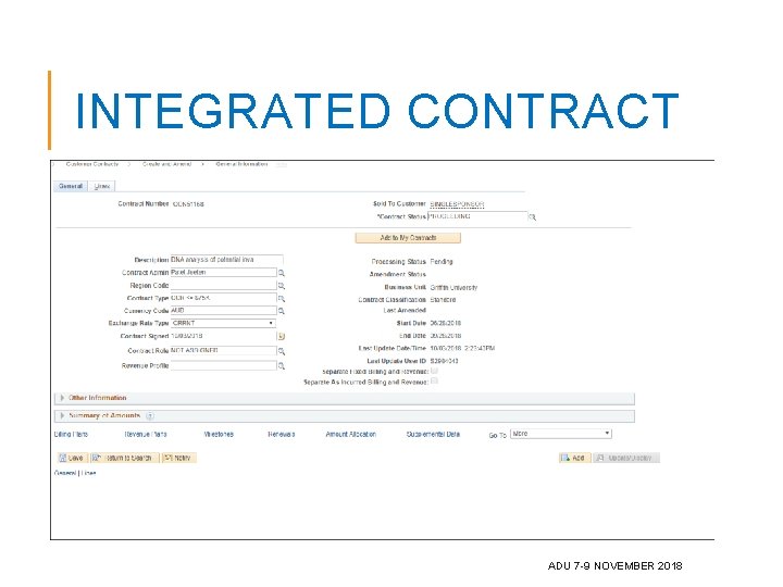 INTEGRATED CONTRACT ADU 7 -9 NOVEMBER 2018 