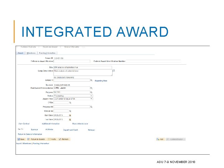 INTEGRATED AWARD ADU 7 -9 NOVEMBER 2018 