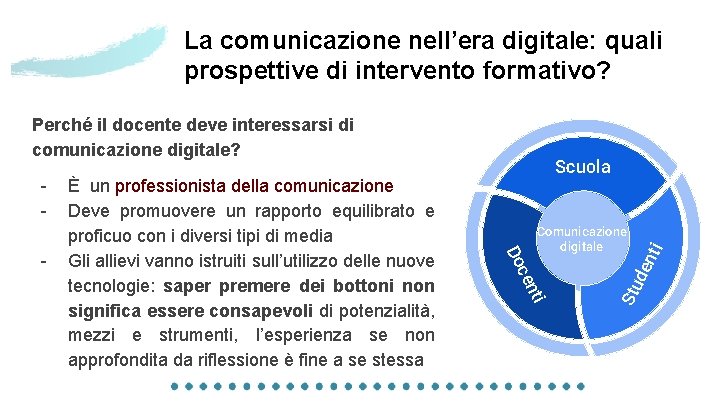 La comunicazione nell’era digitale: quali prospettive di intervento formativo? Perché il docente deve interessarsi