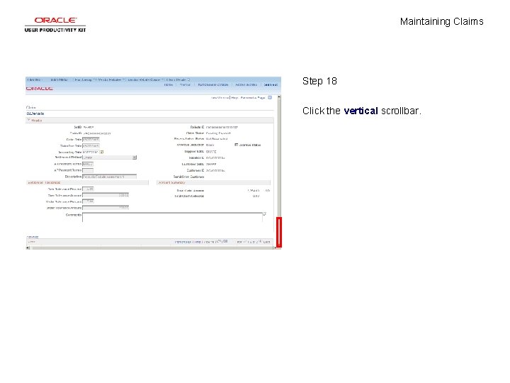 Maintaining Claims Step 18 Click the vertical scrollbar. 