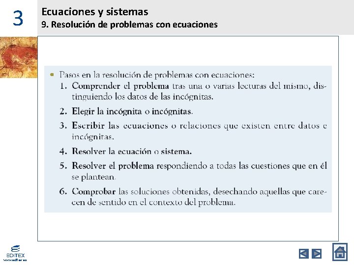 3 www. editex. es Ecuaciones y sistemas 9. Resolución de problemas con ecuaciones 