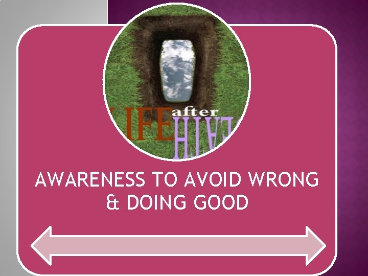 AWARENESS TO AVOID WRONG & DOING GOOD 