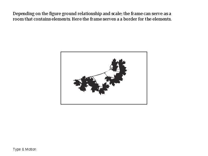 Depending on the figure ground relationship and scale; the frame can serve as a Depending on the figure ground relationship and scale; the frame can serve as a
