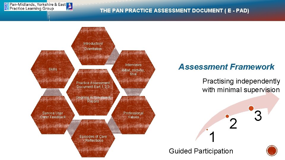 THE PAN PRACTICE ASSESSMENT DOCUMENT ( E - PAD) Introduction/ Orientation Interviews Initial, midway,
