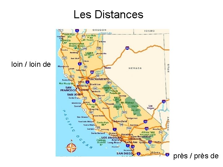 Les Distances loin / loin de près / près de 