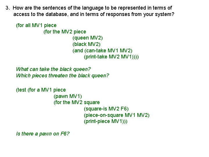 3. How are the sentences of the language to be represented in terms of