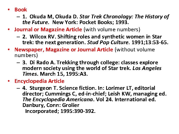  • Book – 1. Okuda M, Okuda D. Star Trek Chronology: The History