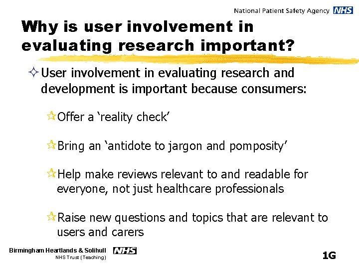 Why is user involvement in evaluating research important? ² User involvement in evaluating research