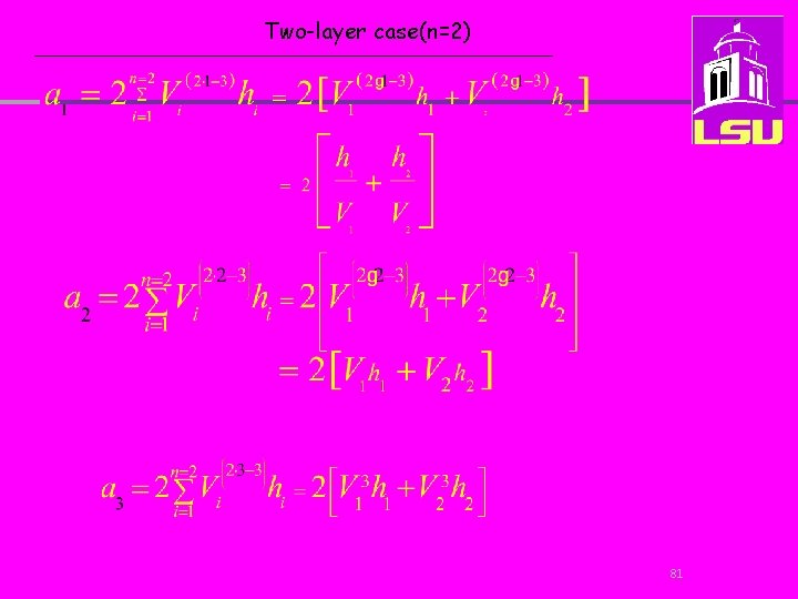 Two-layer case(n=2) 81 