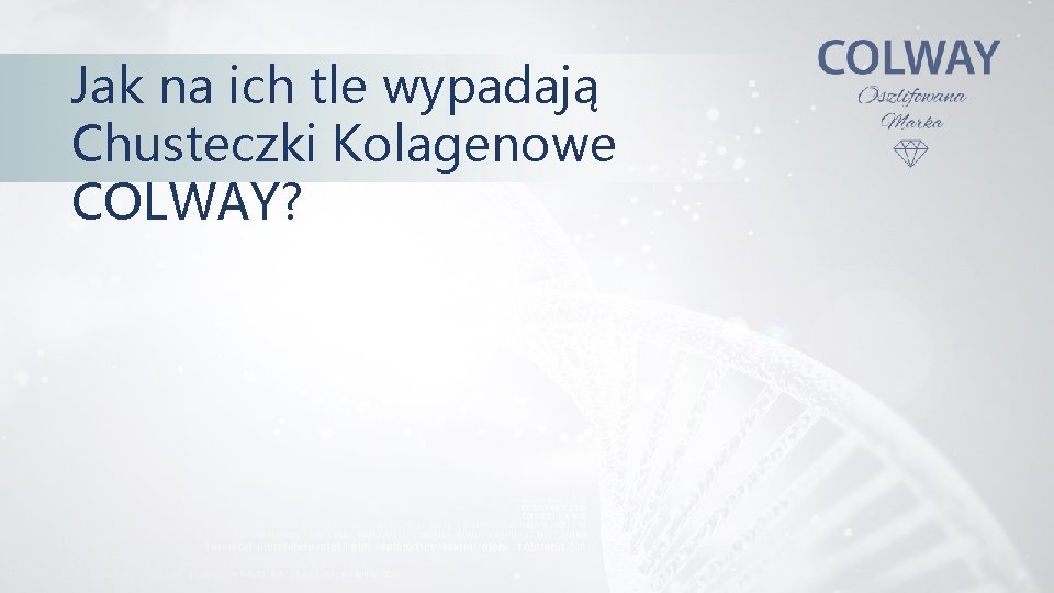 Jak na ich tle wypadają Chusteczki Kolagenowe COLWAY? 