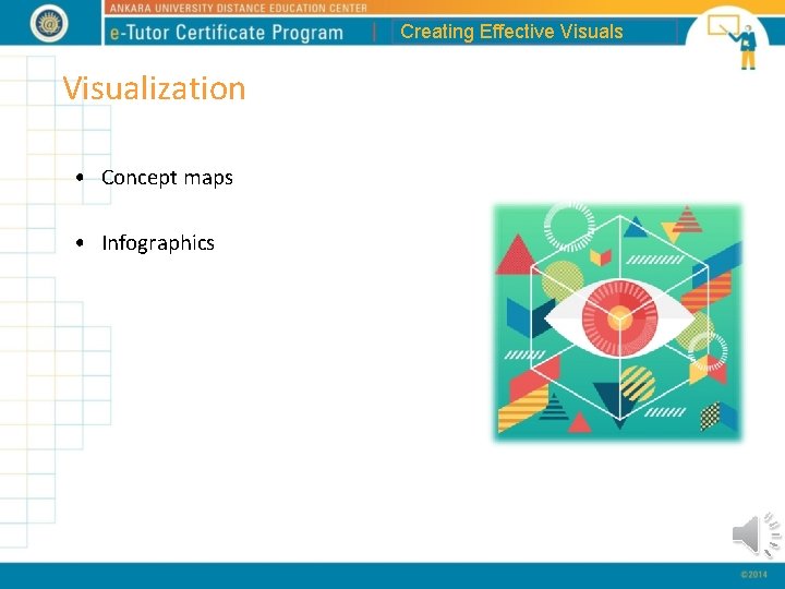 Creating Effective Visuals Visualization • Concept maps • Infographics 
