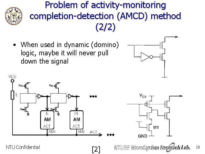 Problem of activity-monitoring completion-detection (AMCD) method (2/2) • When used in dynamic (domino) logic,